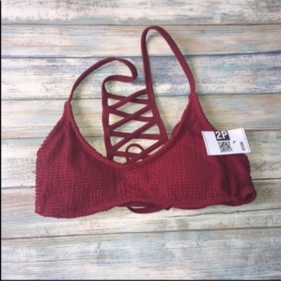 Xhilaration Basic Ladder Back Red Bikini Top - Picture 2 of 6